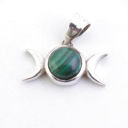 Colgante TRIPLE LUNA Malaquita